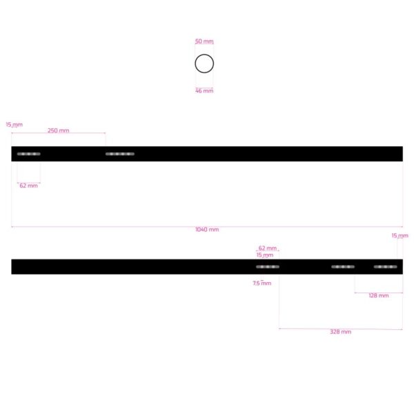 Eixo Ø 50 × 1040 mm hard black - Image 2